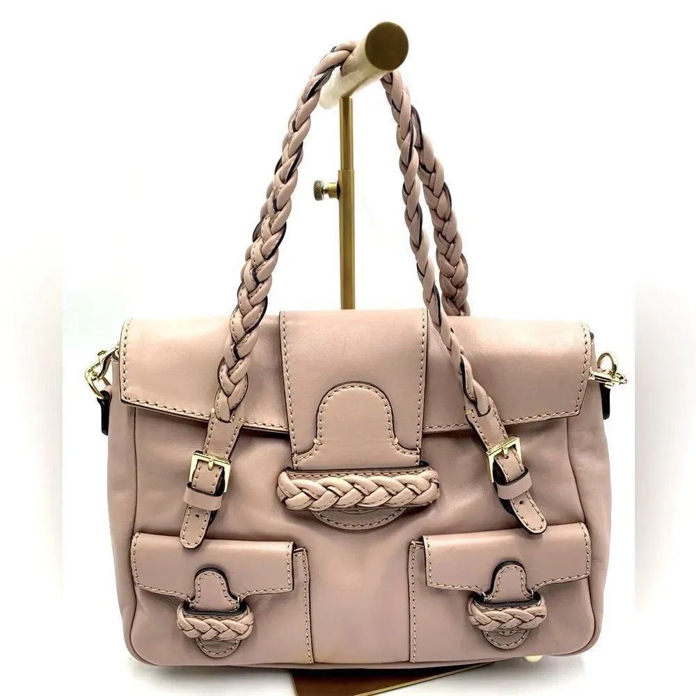 Auth Valentino Gavarini Histoire Satchel PrelovedβPristine Pale Pink Beige